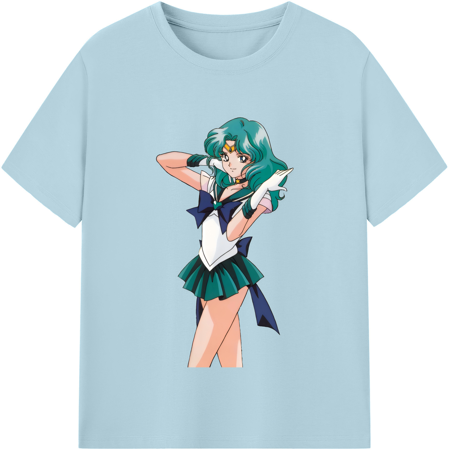 （画像用） 美少女戦士セーラームーン 海王 みちる（かいおう みちる） Sailor Moon Kaiou Michiru 綿100％半袖Tシャツ（フロントプリント）